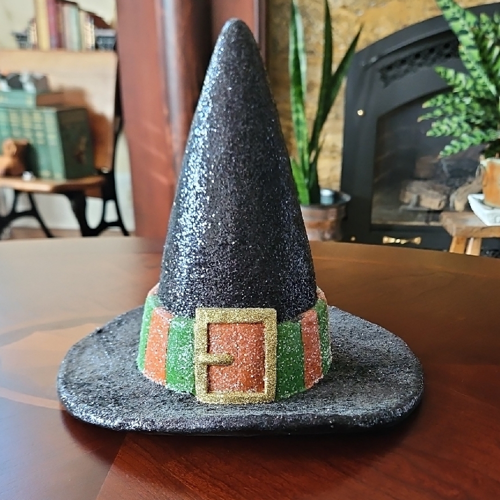 VTG 2011 World Market Halloween Glitter Witch Hat Decor Prop